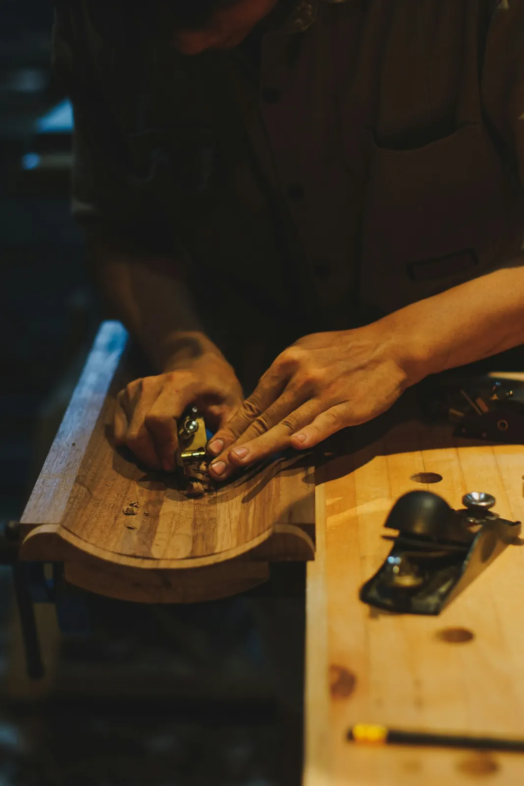 Woodworking detail — illustrative stock, not a staff portrait