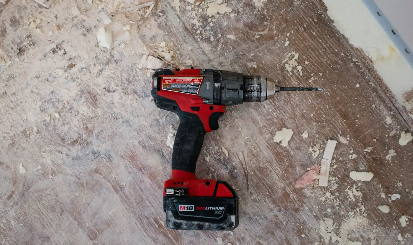 Power drill on a job site — illustrative stock, not a staff portrait